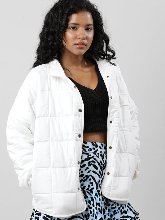 Women White Oversize Jacket