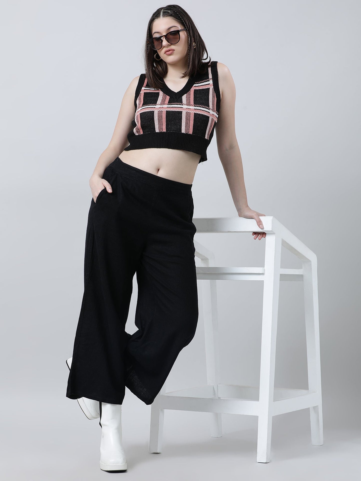 Women Loose Fit Black Pants