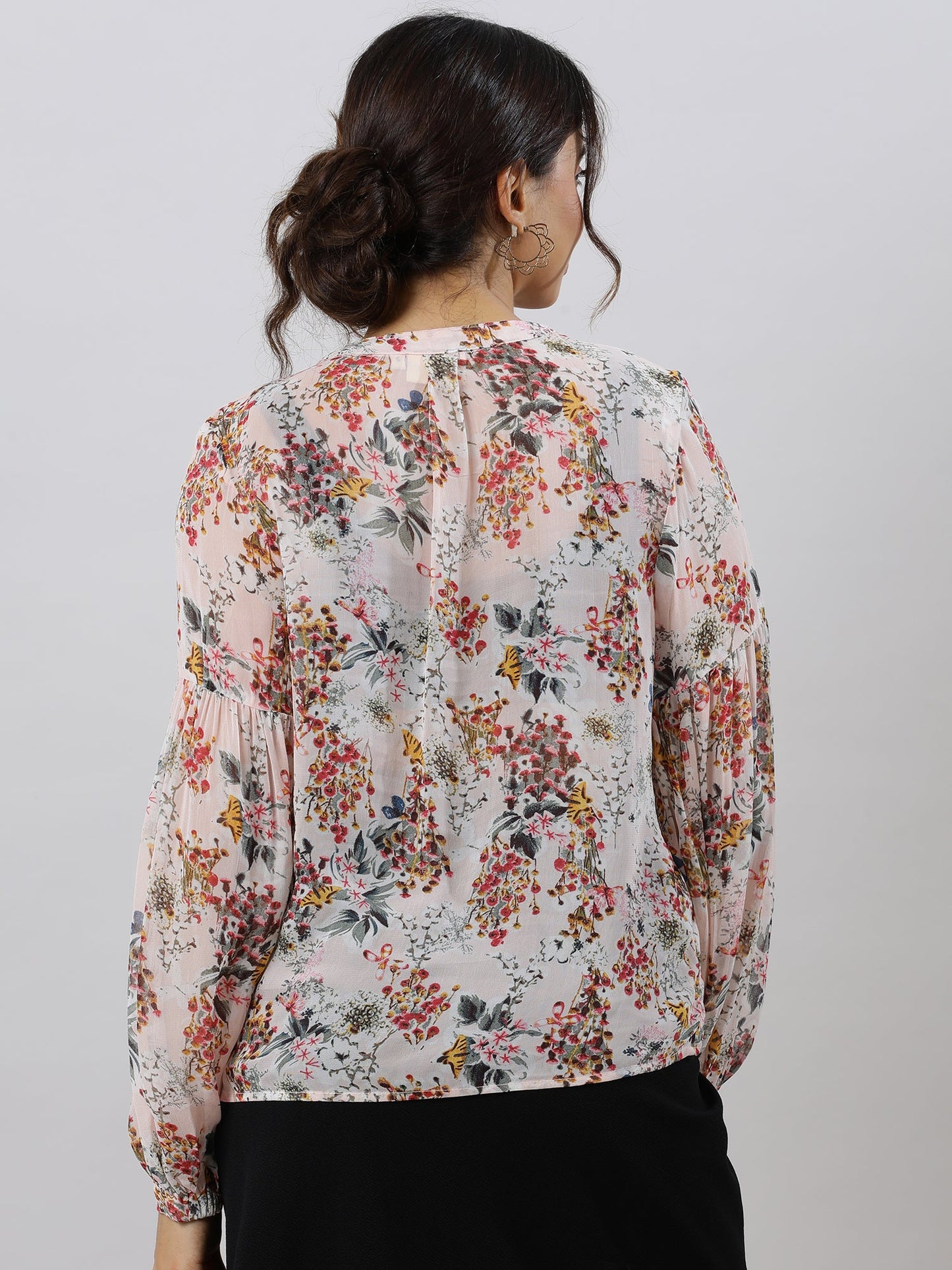 Stylish Drop Shoulder Floral Print Top