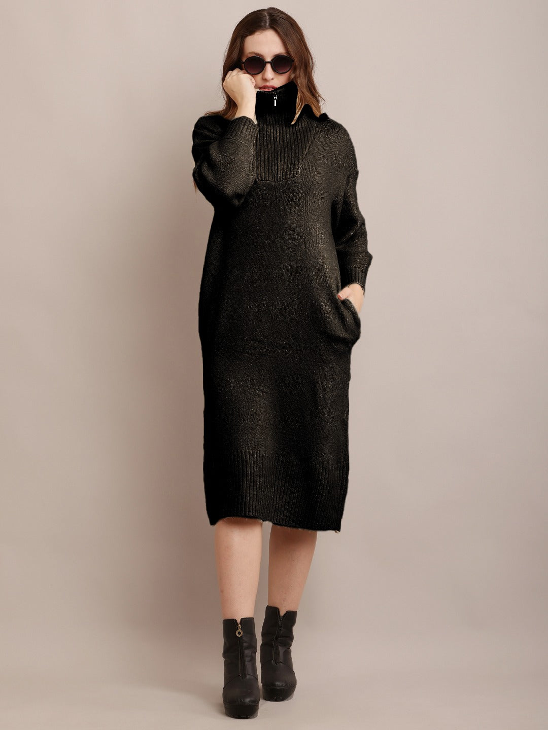 Women Black Sweater Dress