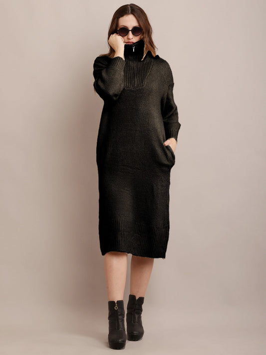 Women Black Sweater Dress