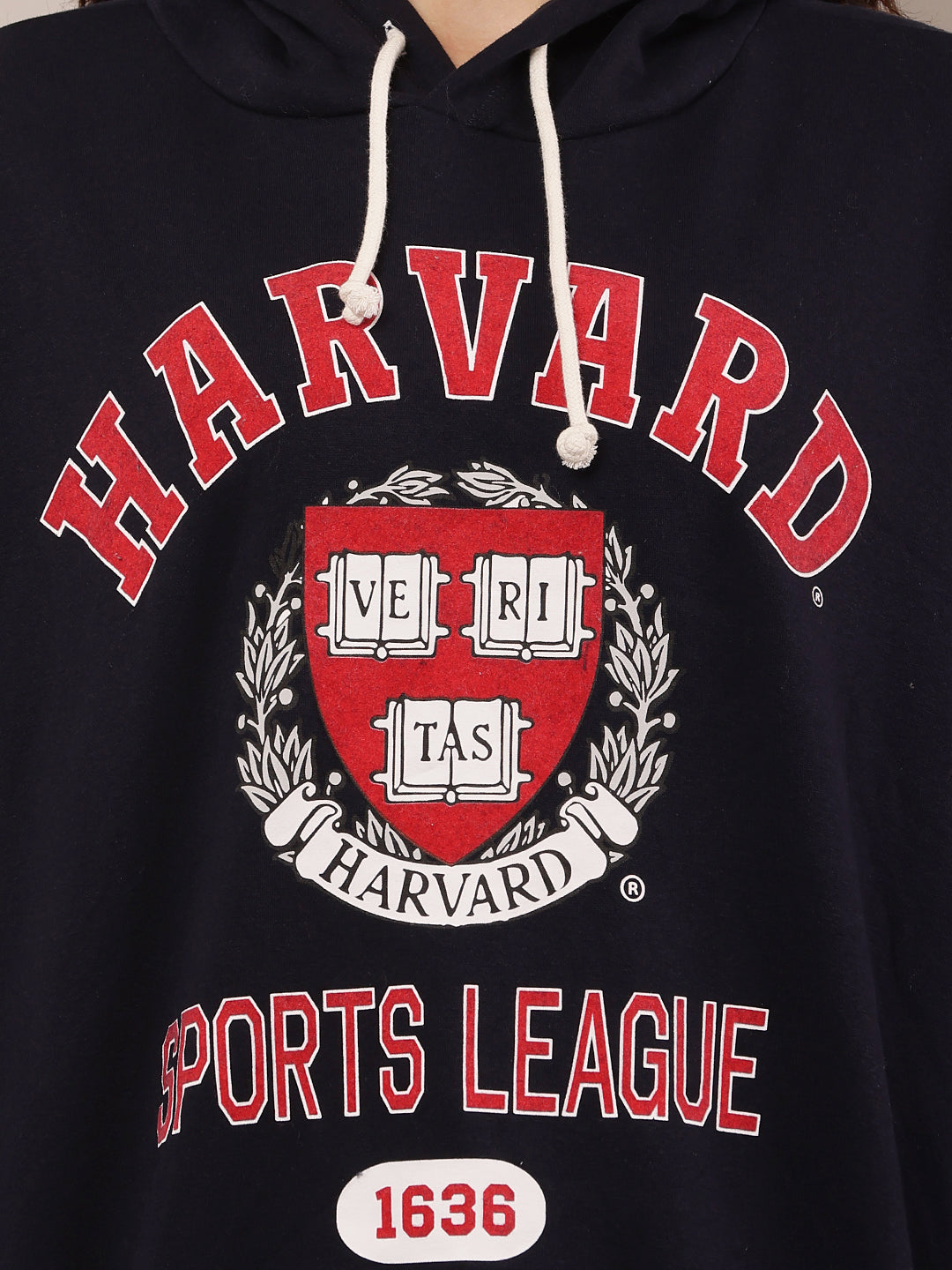 Women Dark Blue Hooded Sweatshirt