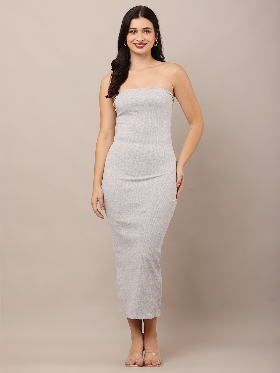 Women Grey Tube Dress