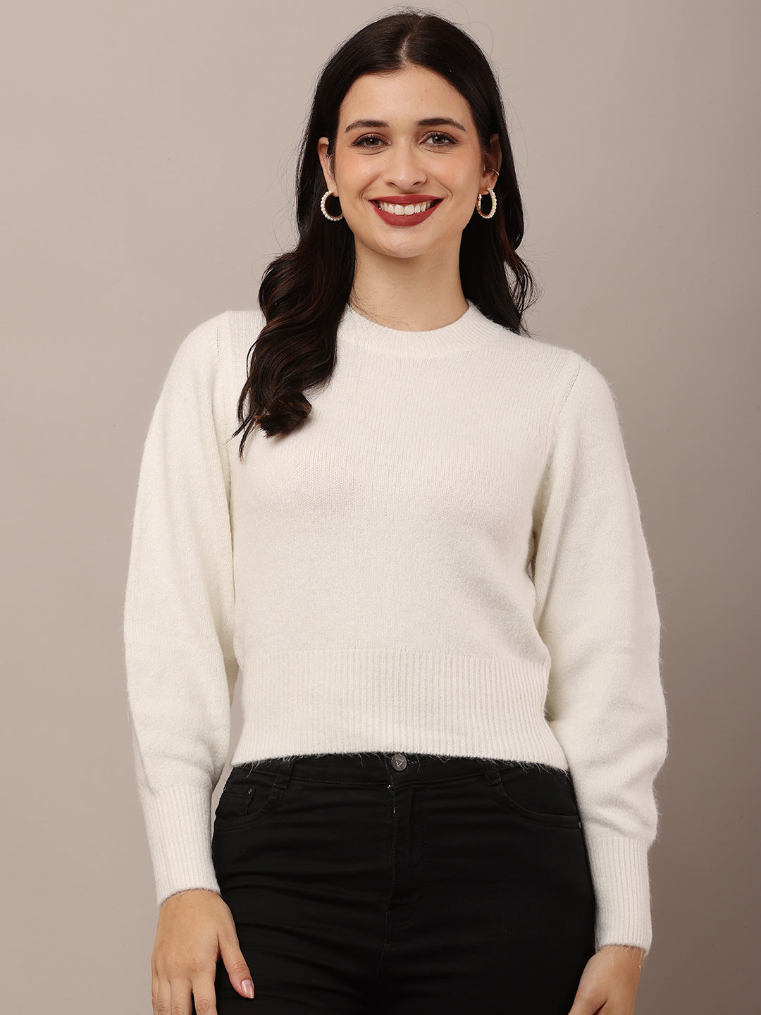  Women White Furr Sweater 