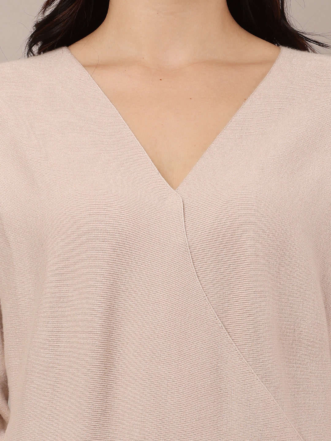 Women Beige Full Sleeve Sweater