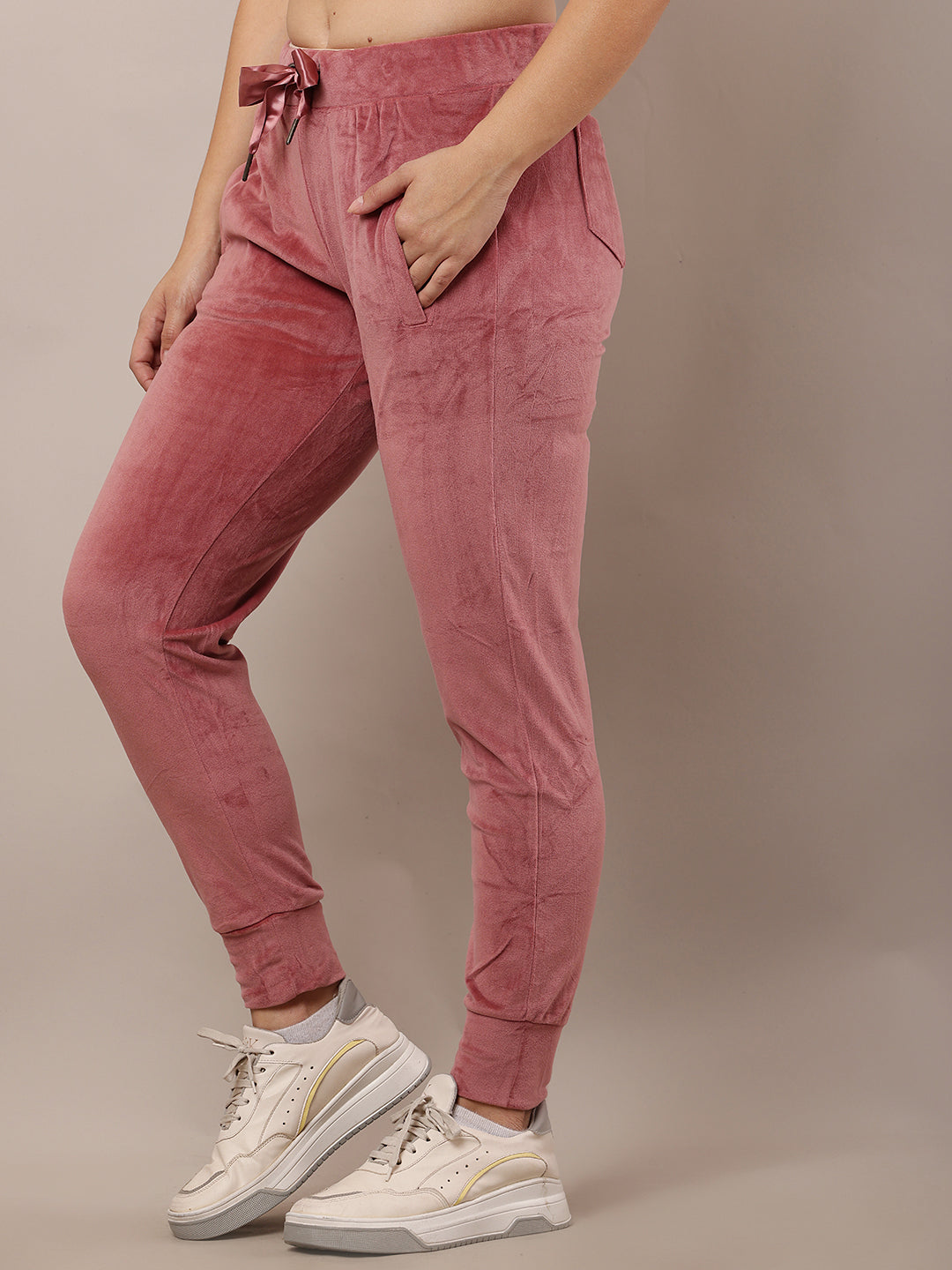 Women Light Wine Winter Soft Polyester Pyjama with Waistband
