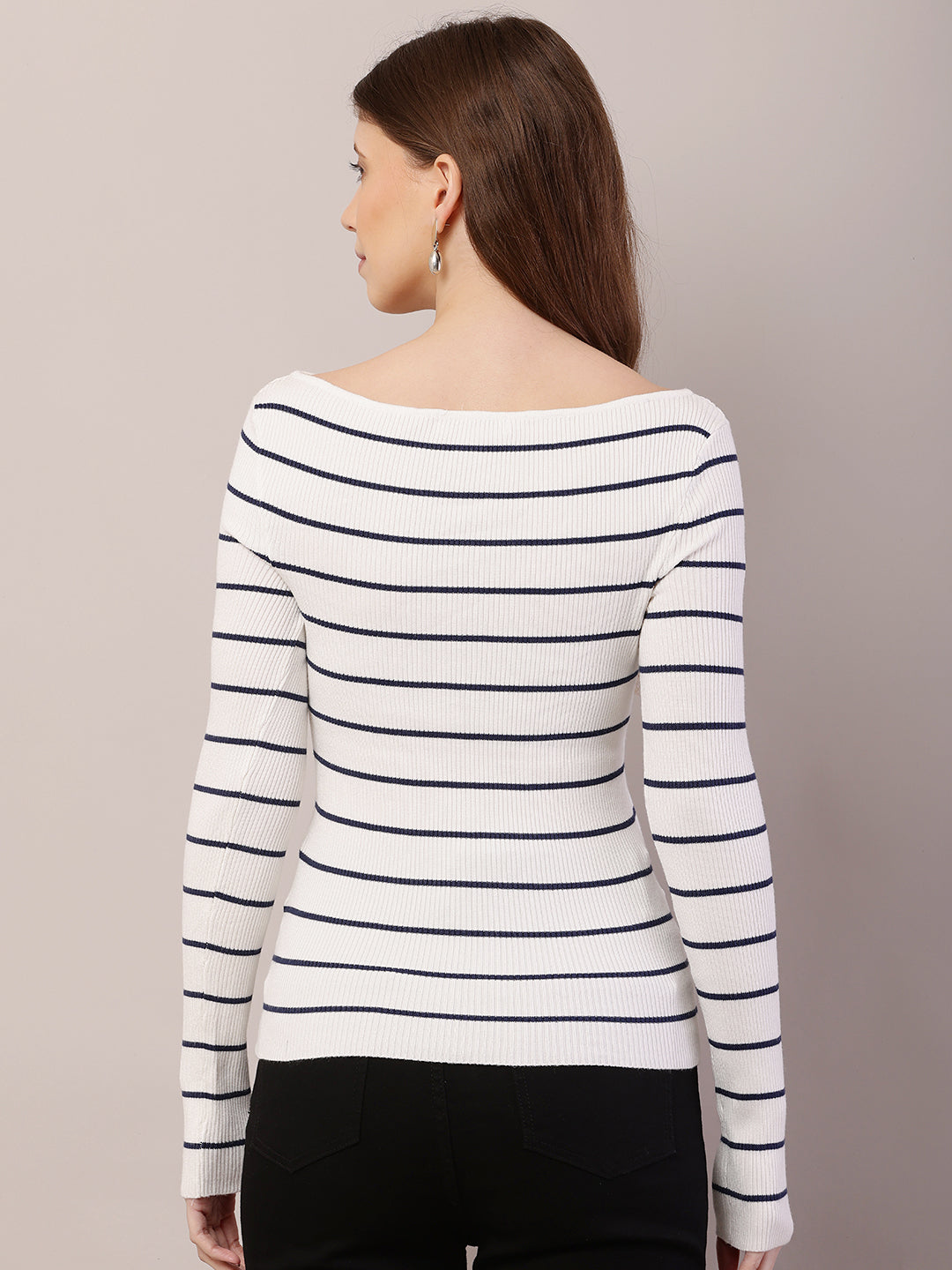 Women  Ribbed White Top