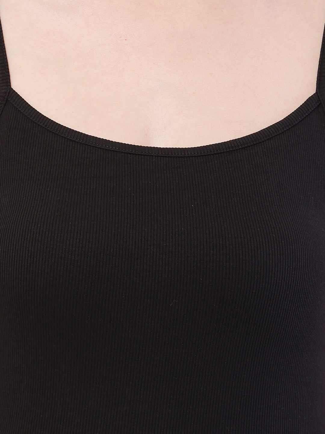 Women  Black Shoulder Strap Bodycon Dress