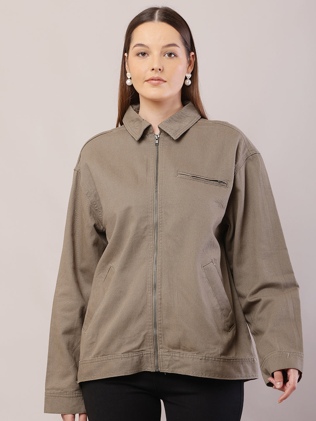 Women Dark Green Jacket