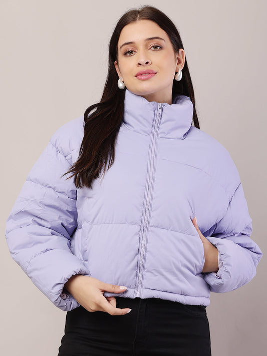 Women Purple Puffer Jacket
