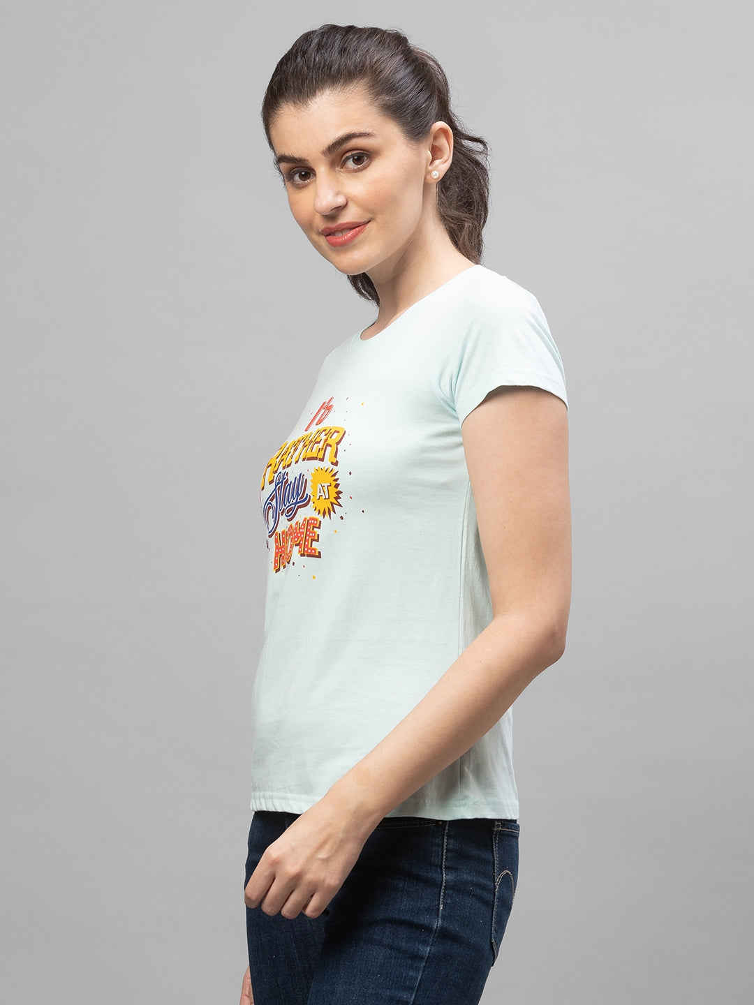 Women Stay Home Printed Tshirt