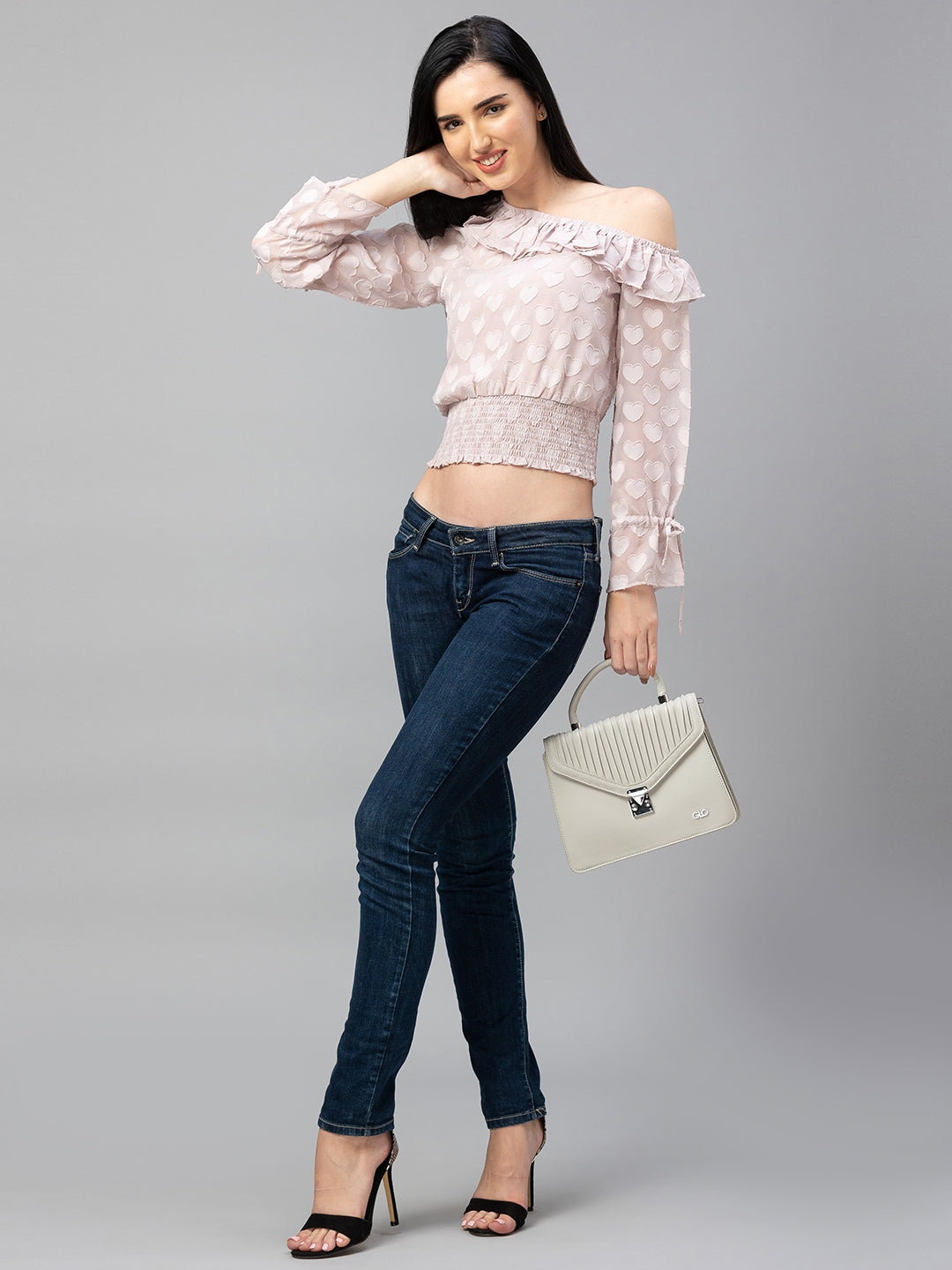 Women Self Design Crop Top