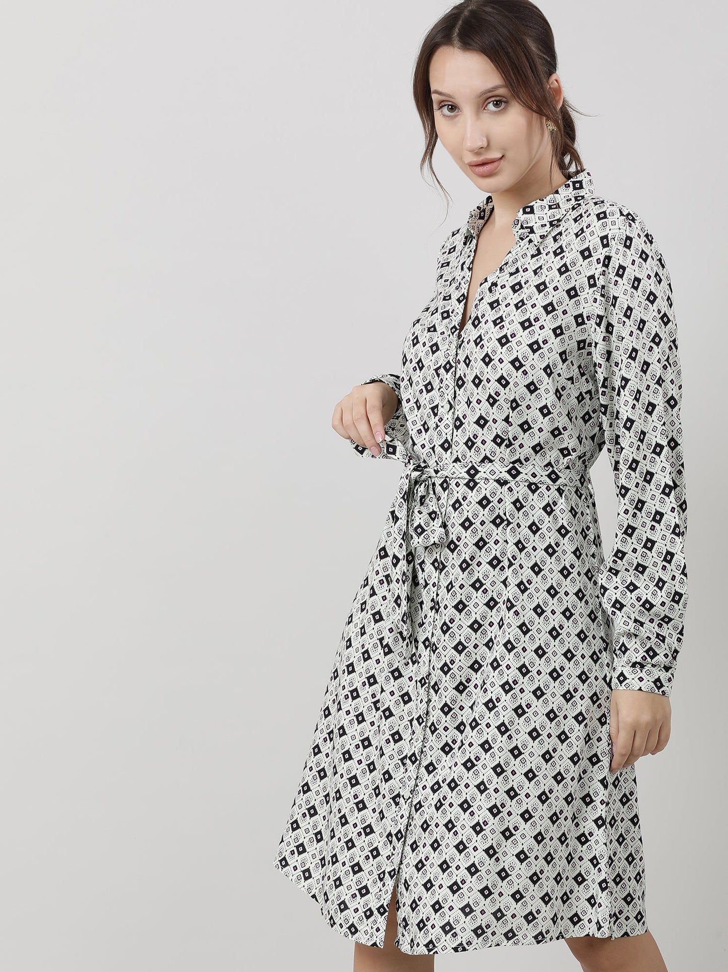 Women Viscose Cream Elegant Dress