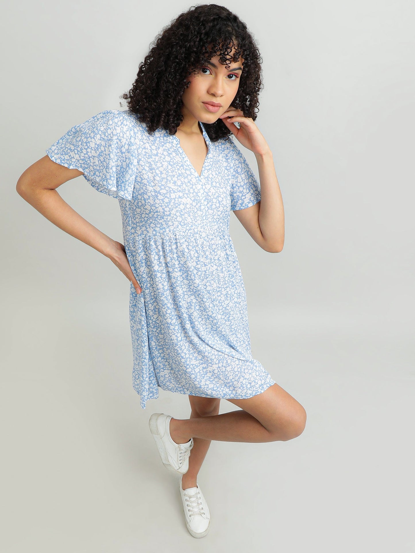Women Viscose Blue Playful Dress