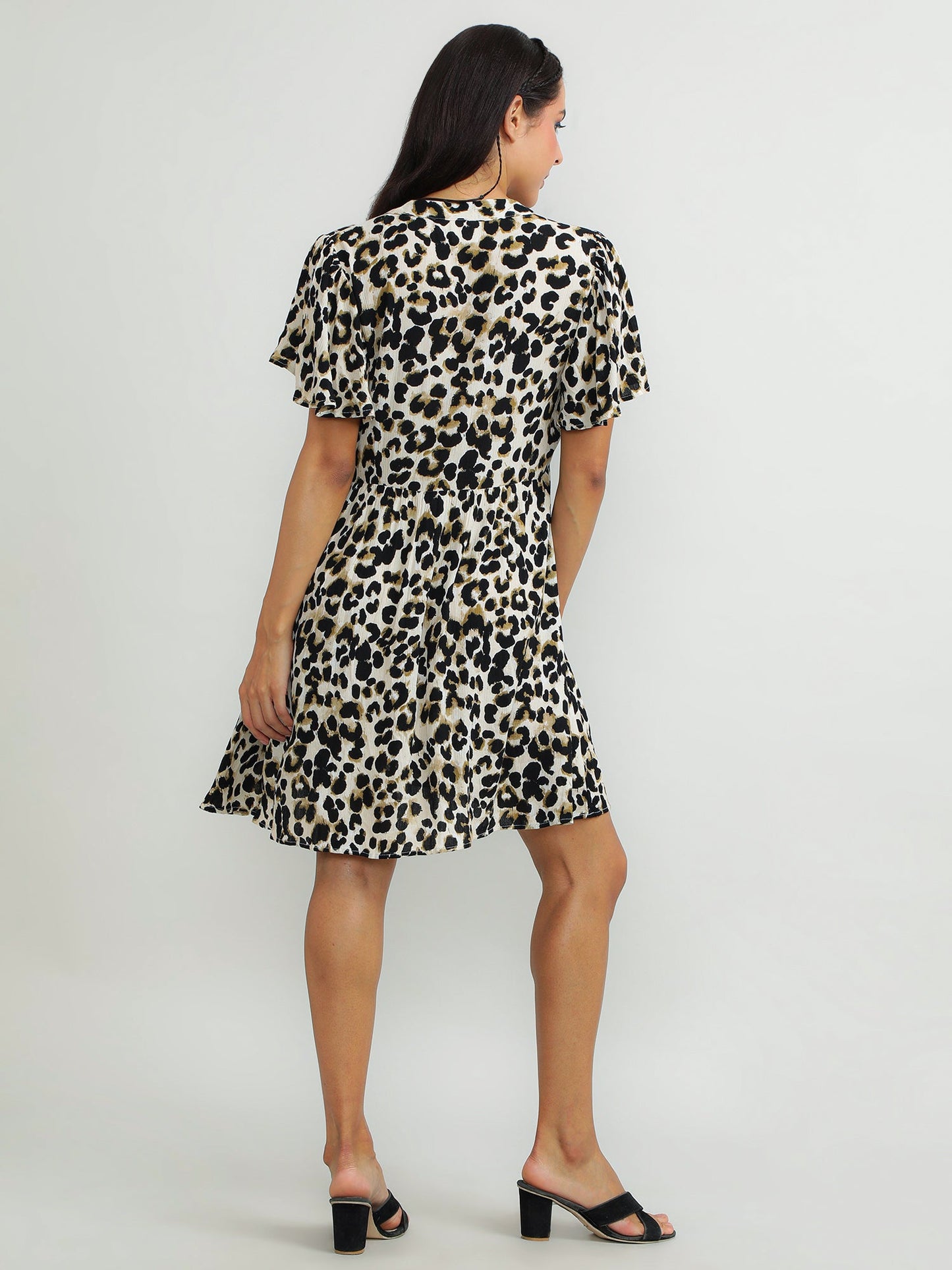 Women Viscose Black Party Dress