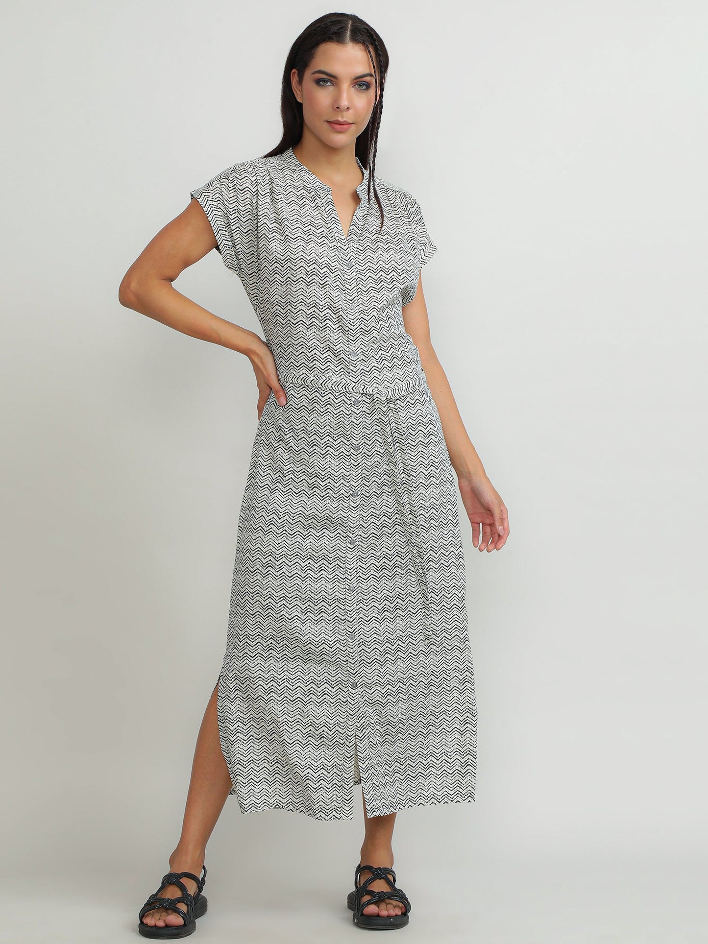Women Viscose White Easy Dress