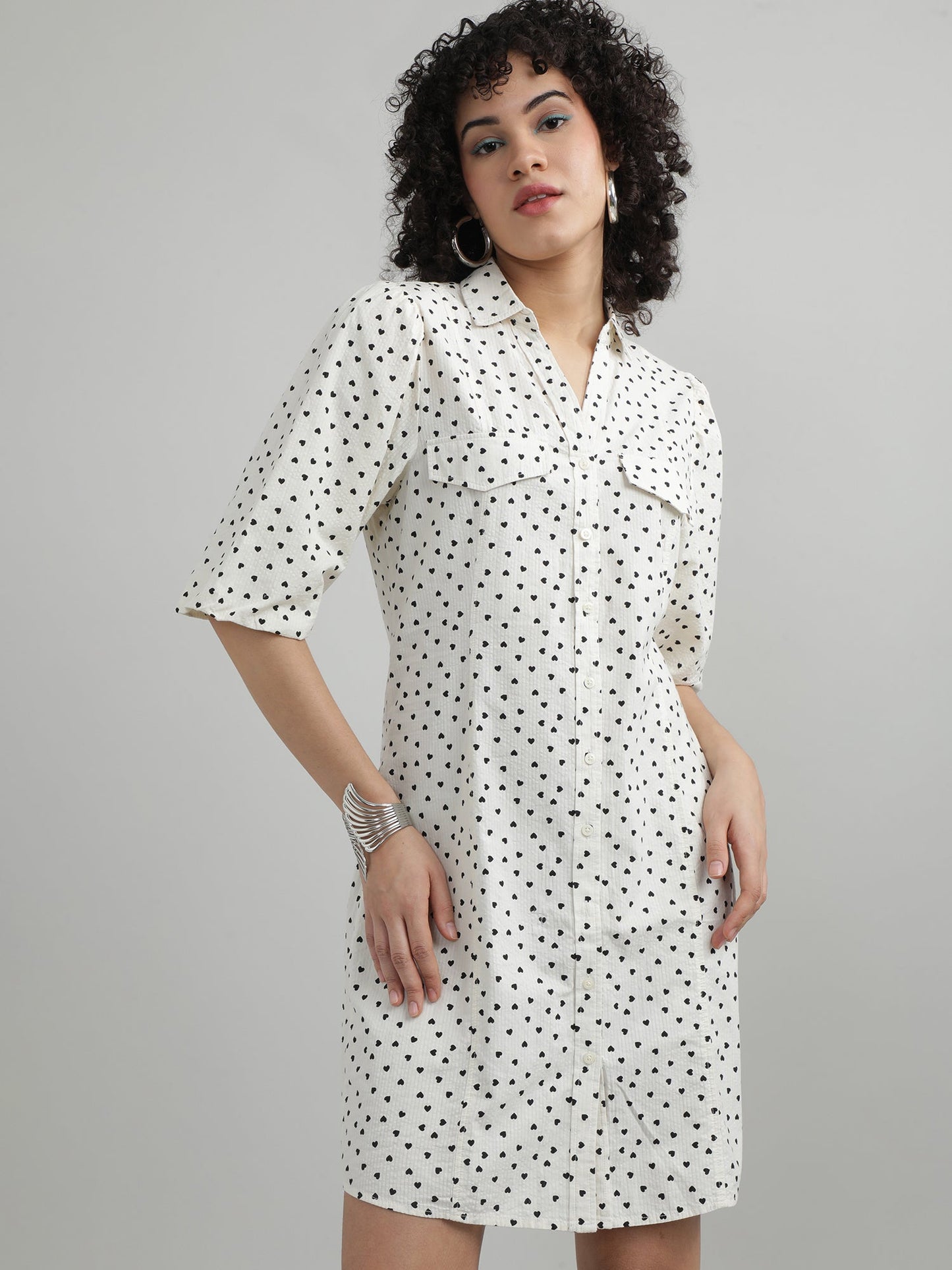 Women Cotton Cream Dress