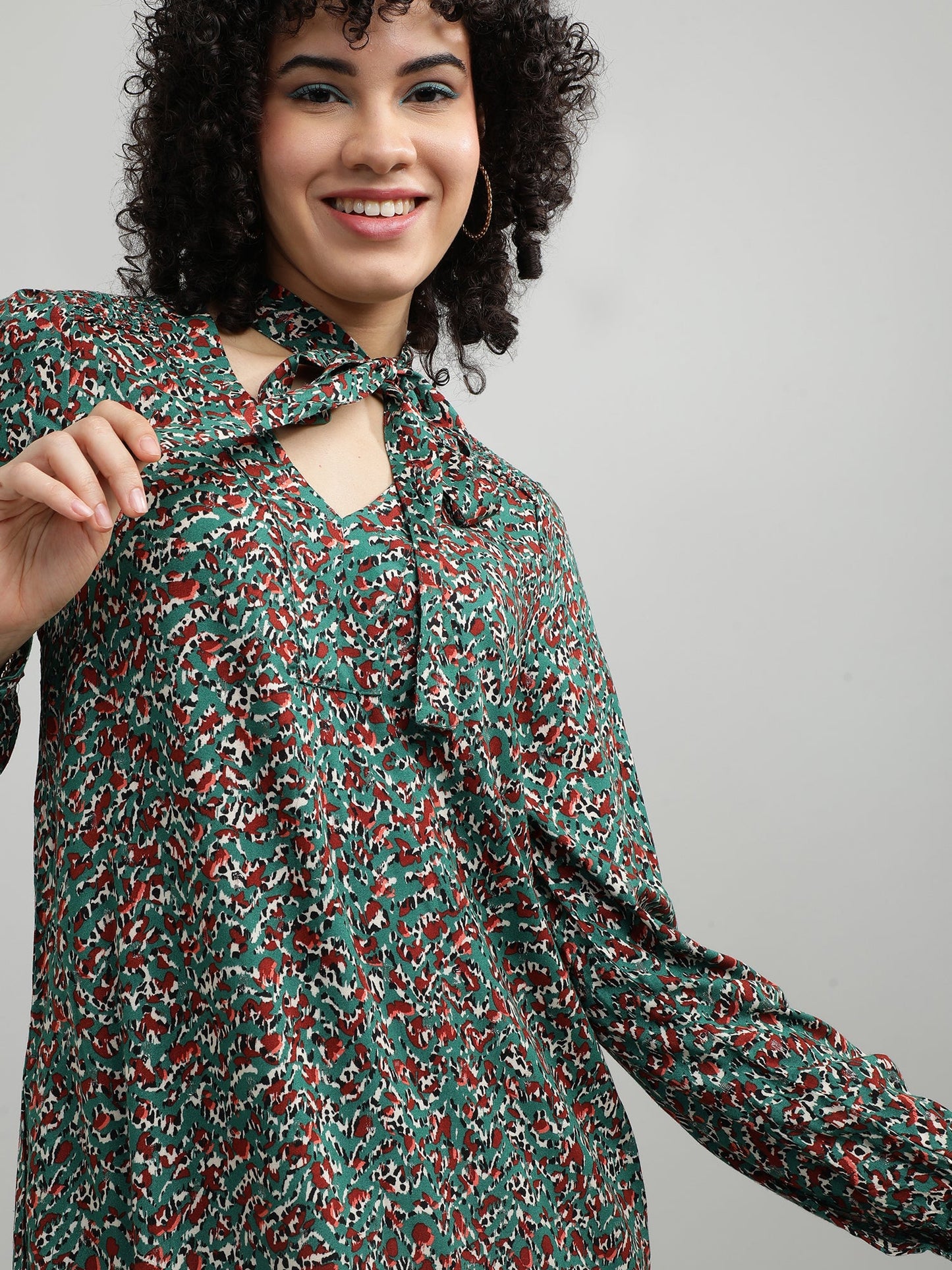 Women Viscose Green Breezy Dress