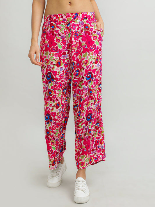 Women Viscose Multicolour Comfy Pants