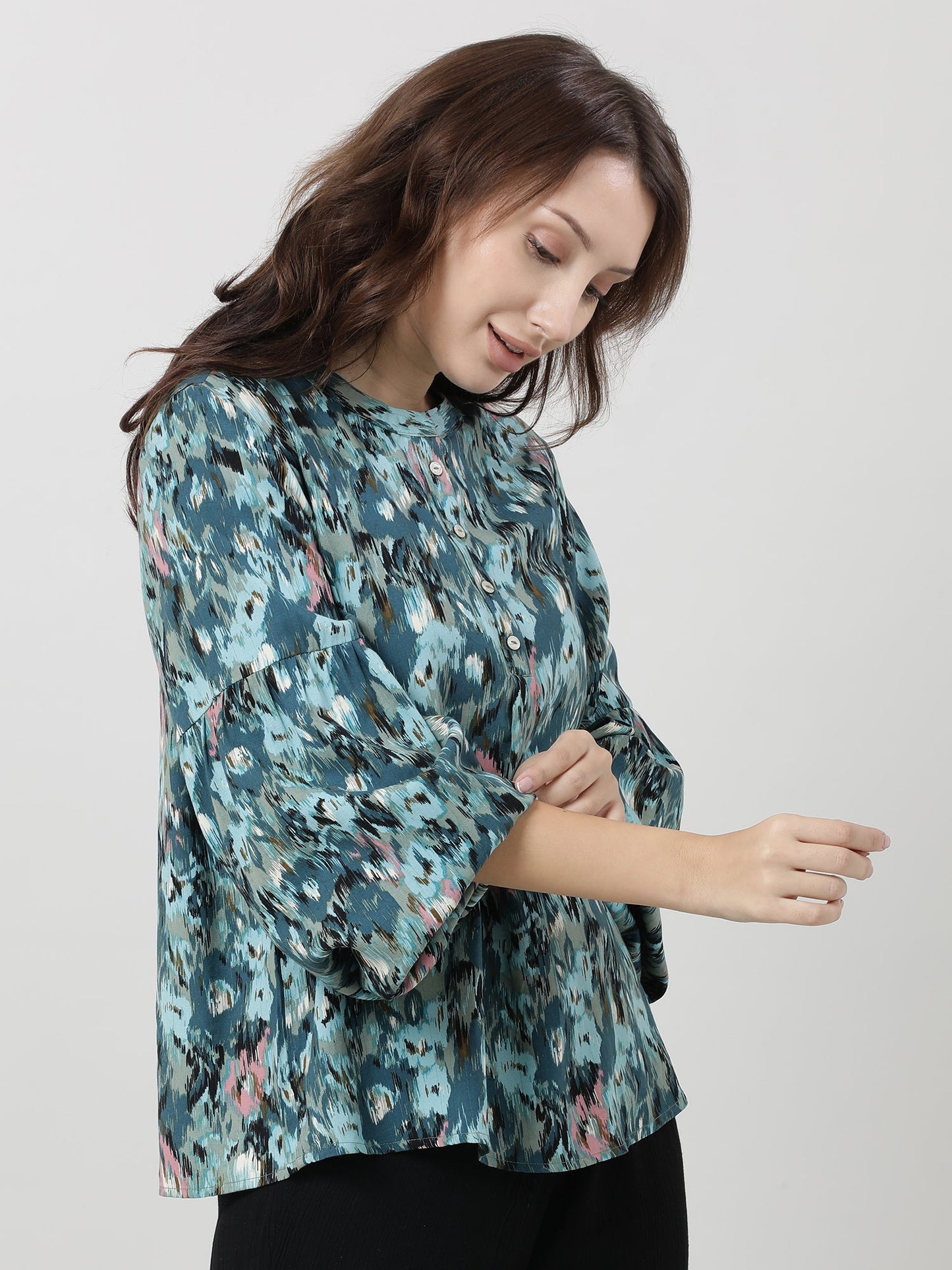 Women Viscose Teal Stylish Top