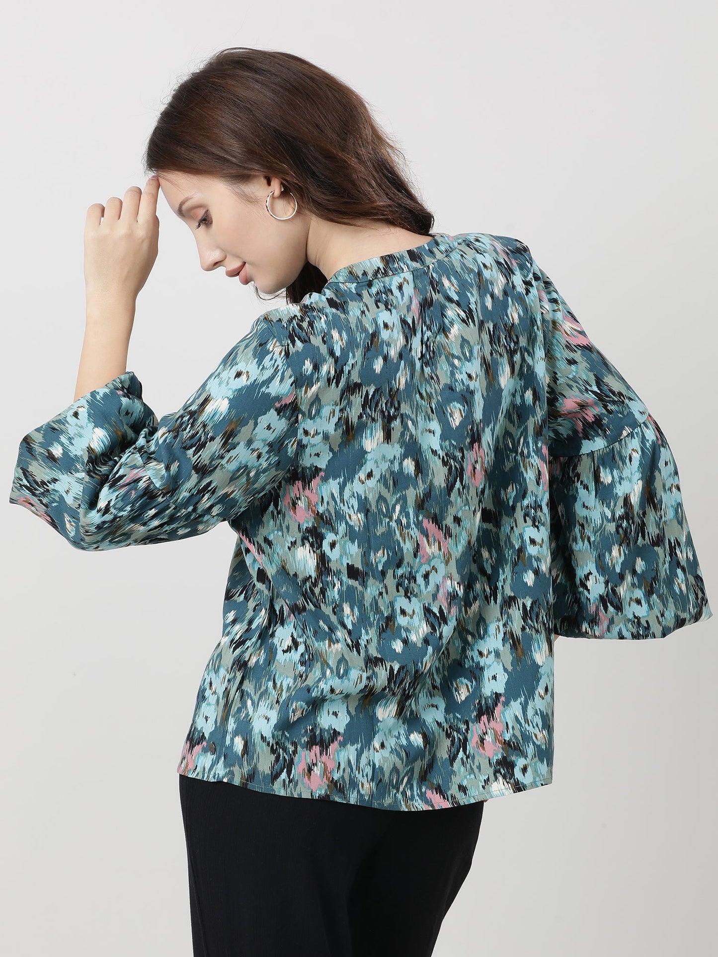 Women Viscose Teal Stylish Top