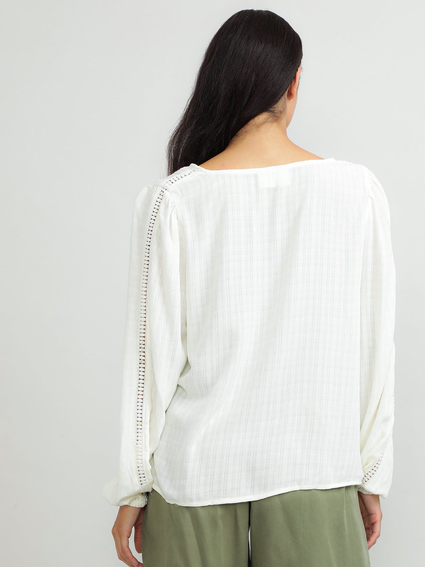 Women Viscose Cream Relaxed Top