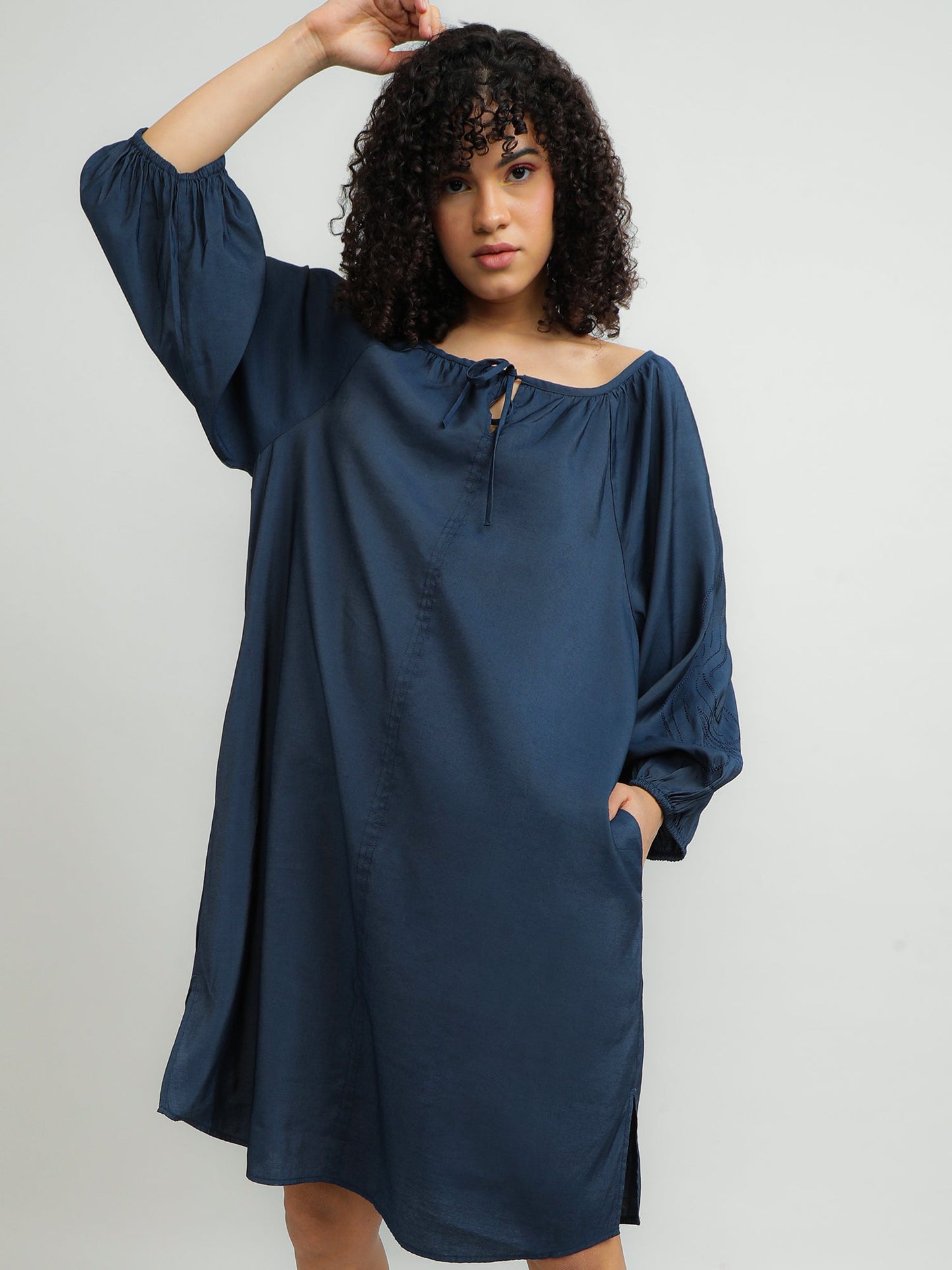 Women Modal Navy Dress