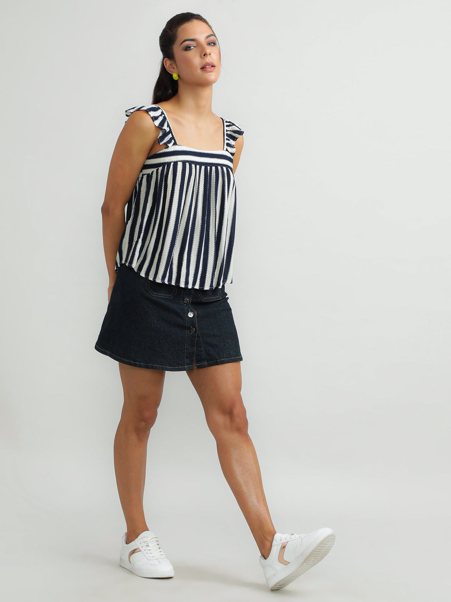 Women Viscose Navy Stylish Top