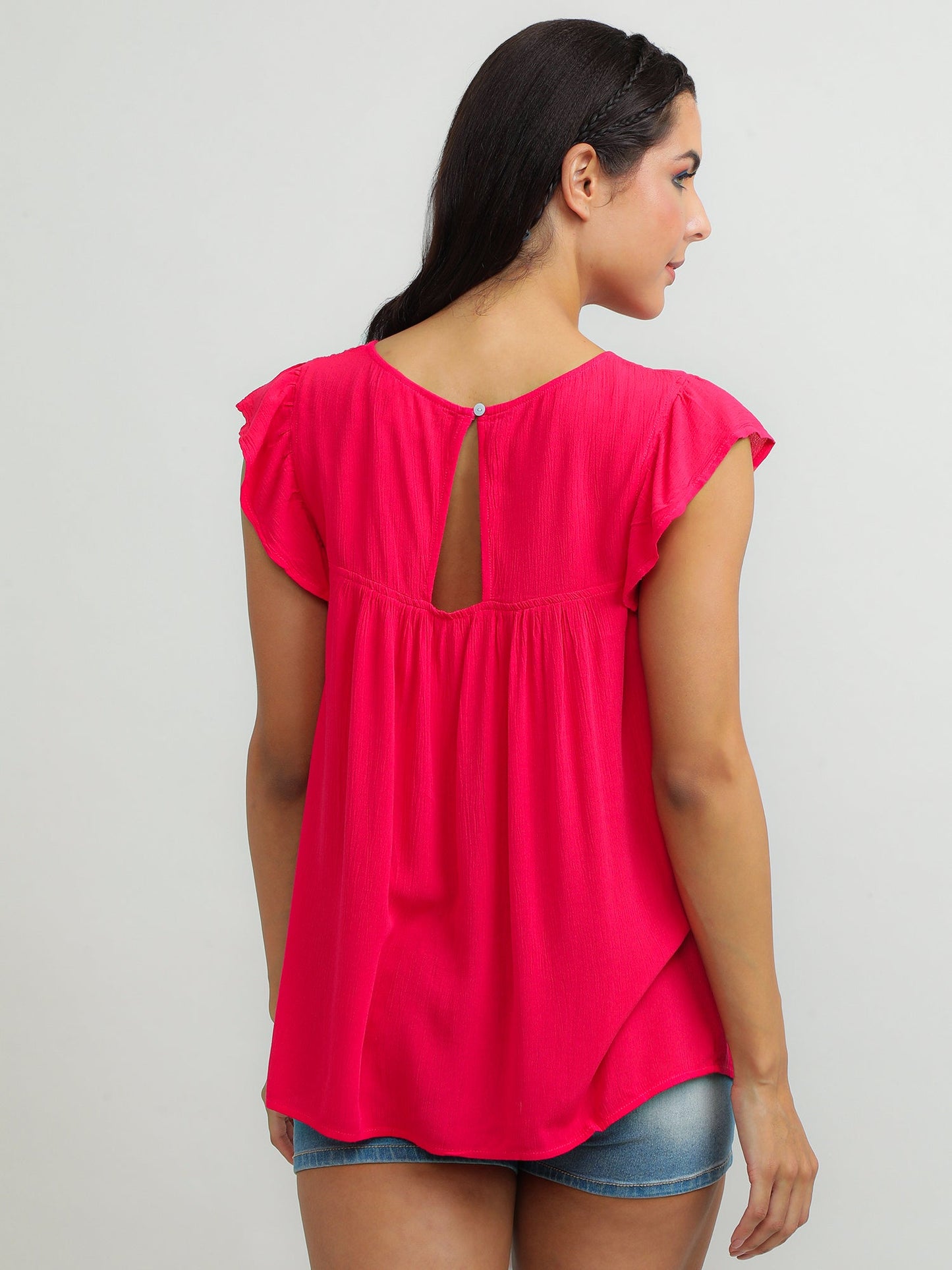 Women Viscose Pink Delicate Top
