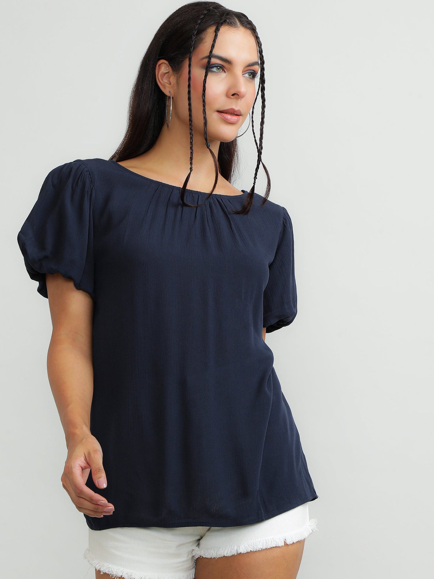 Women Viscose Navy Top
