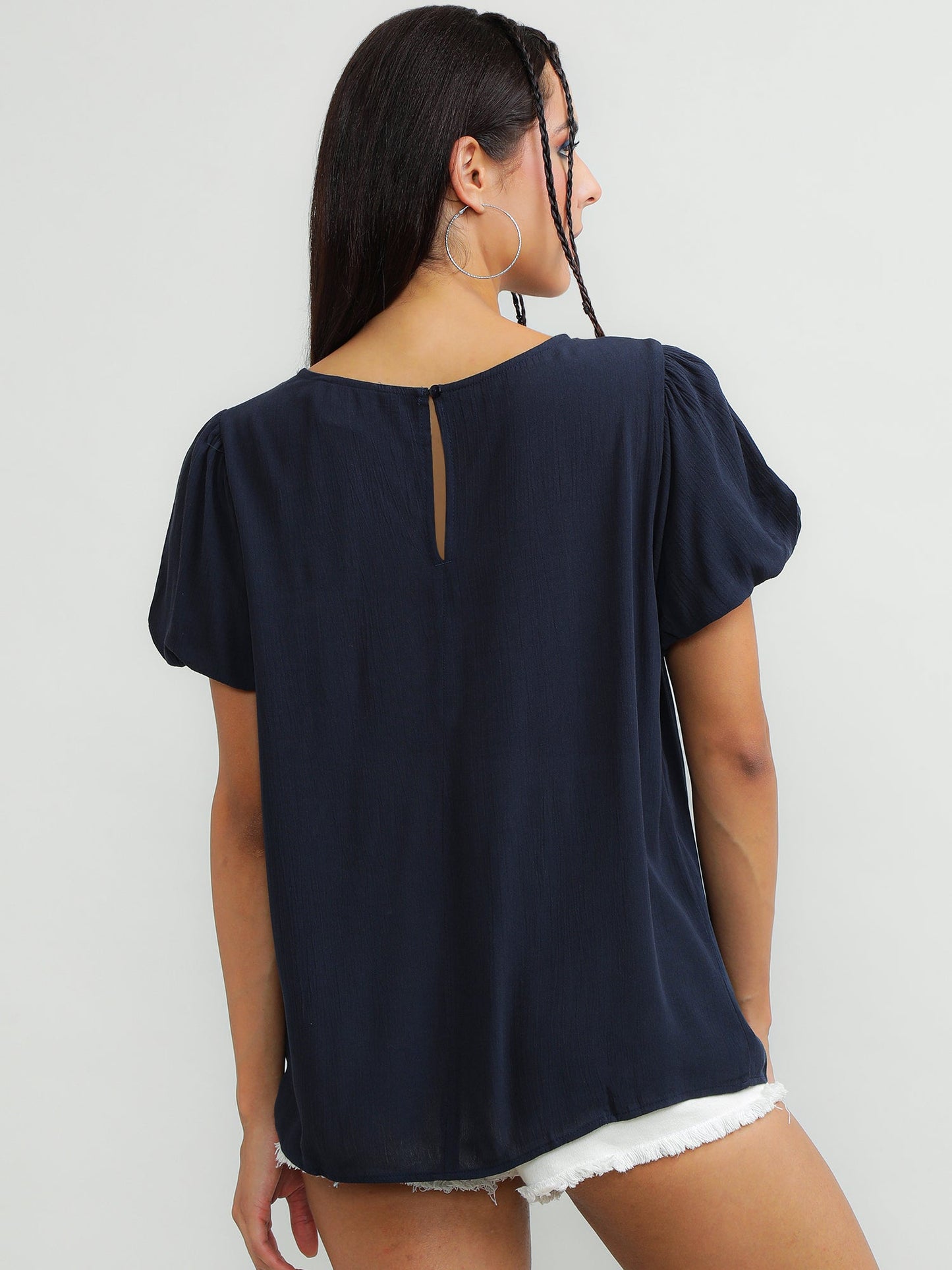 Women Viscose Navy Top