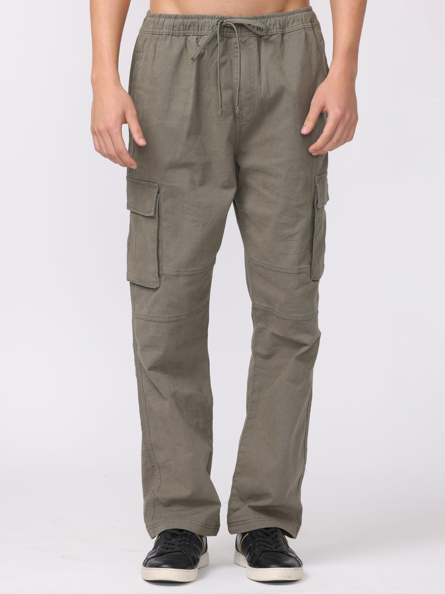 Men Olive Regular Fit Cargo Pants