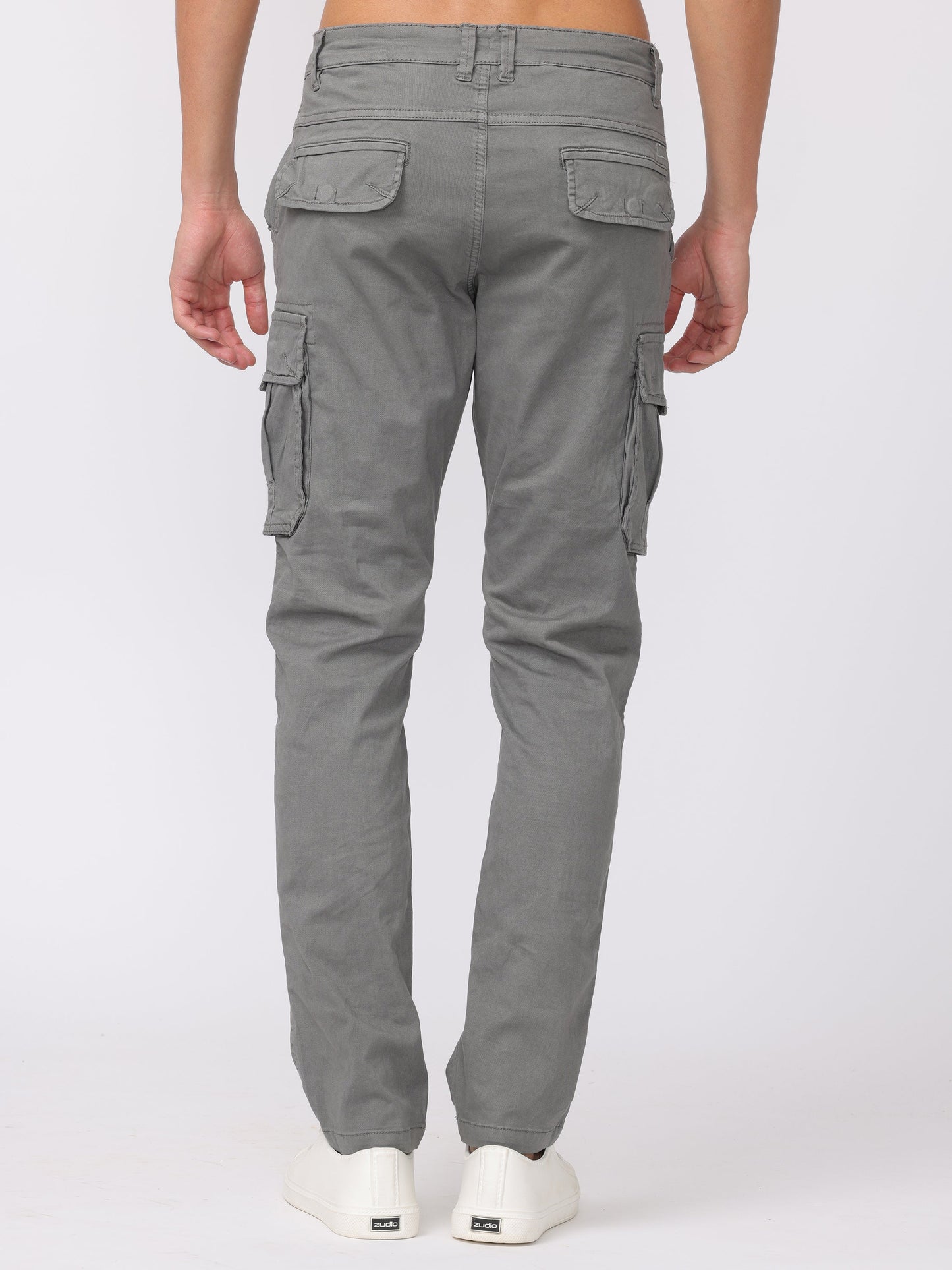 Men Grey Regular Fit Cargo Pants