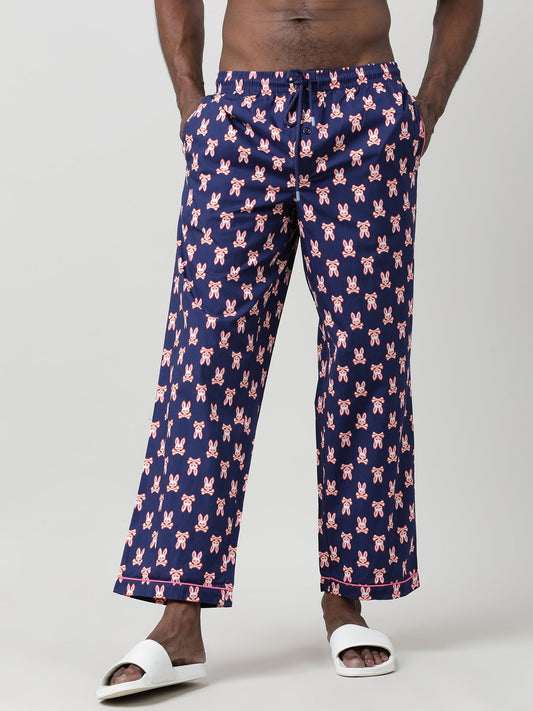 Navy Blue Cotton Lounge Pants