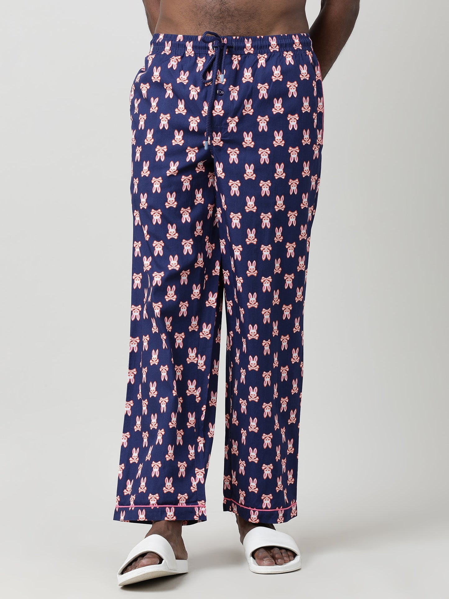 Navy Blue Cotton Lounge Pants