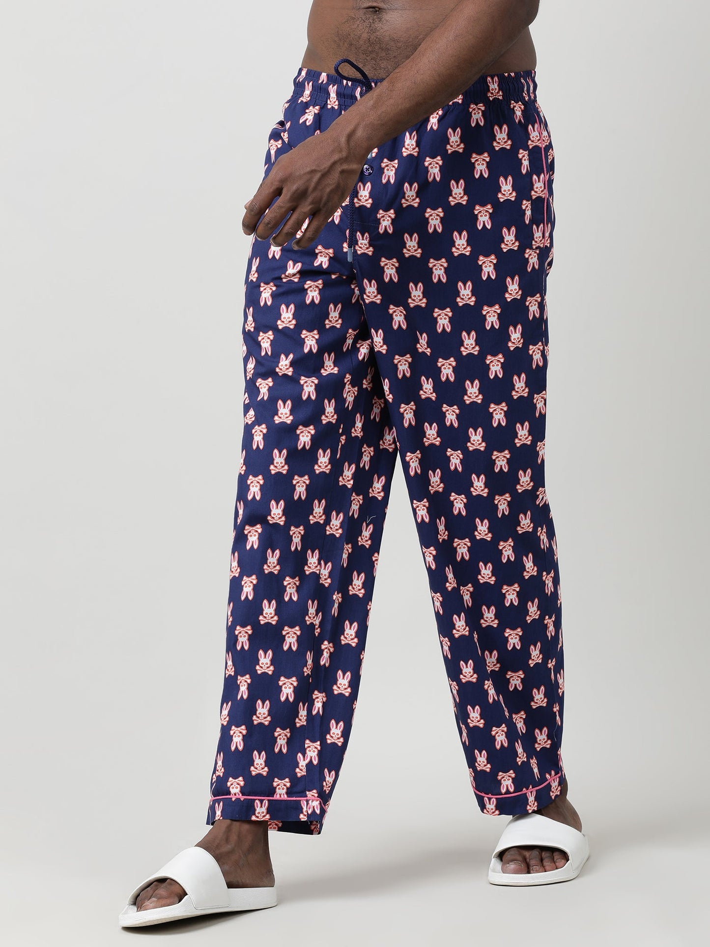 Navy Blue Cotton Lounge Pants
