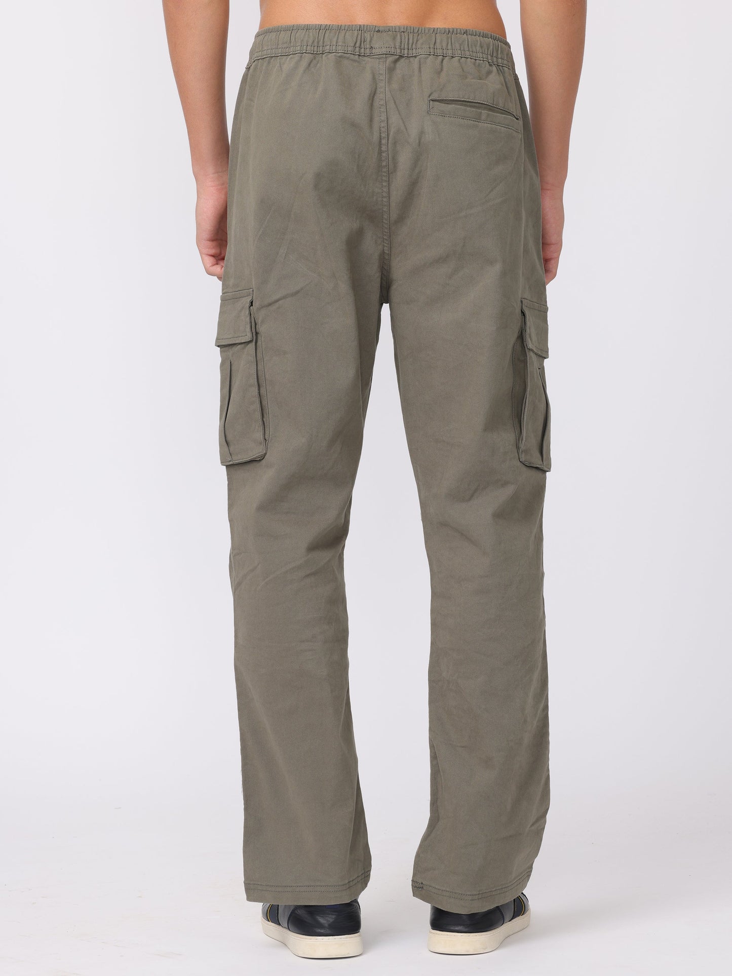 Men Olive Regular Fit Cargo Pants