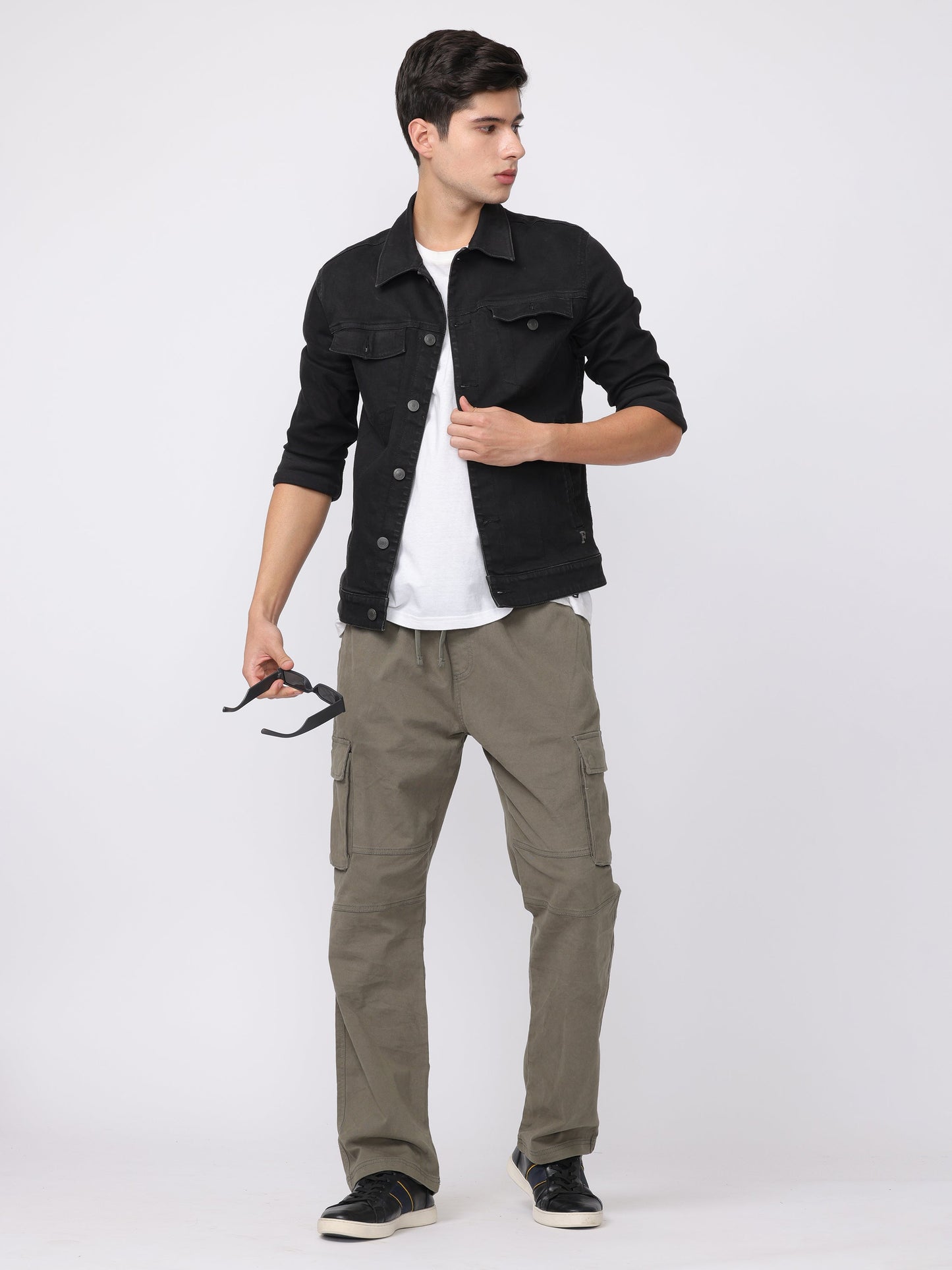 Men Olive Regular Fit Cargo Pants
