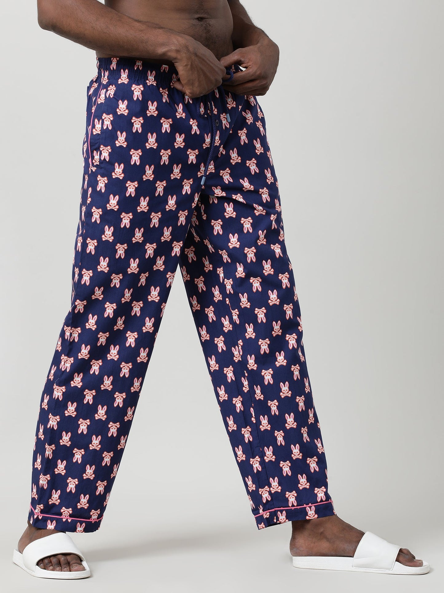 Navy Blue Cotton Lounge Pants