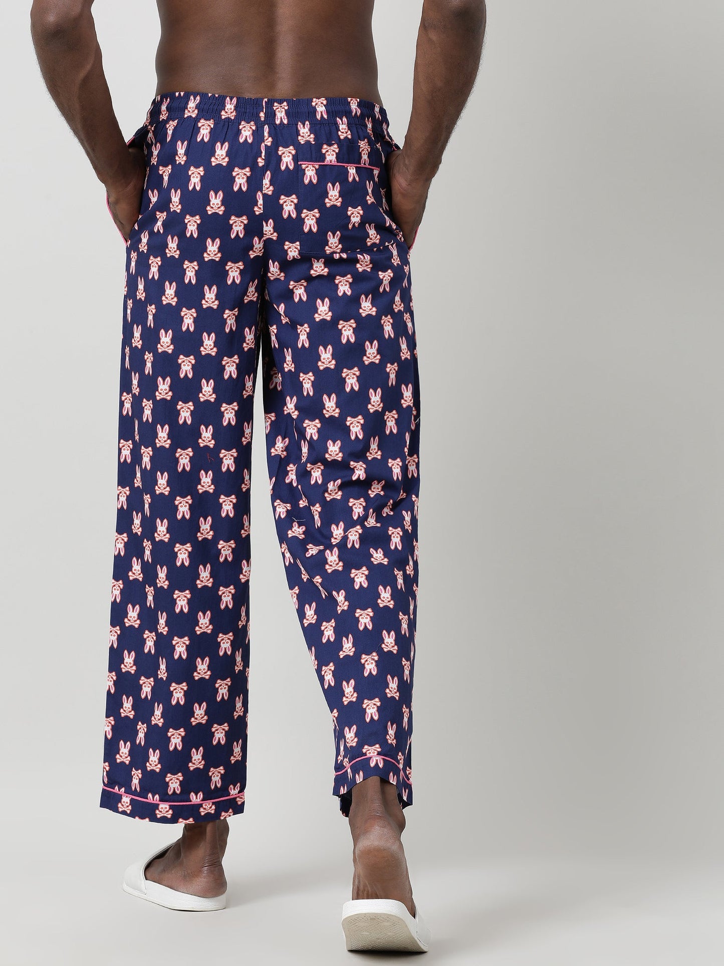 Navy Blue Cotton Lounge Pants