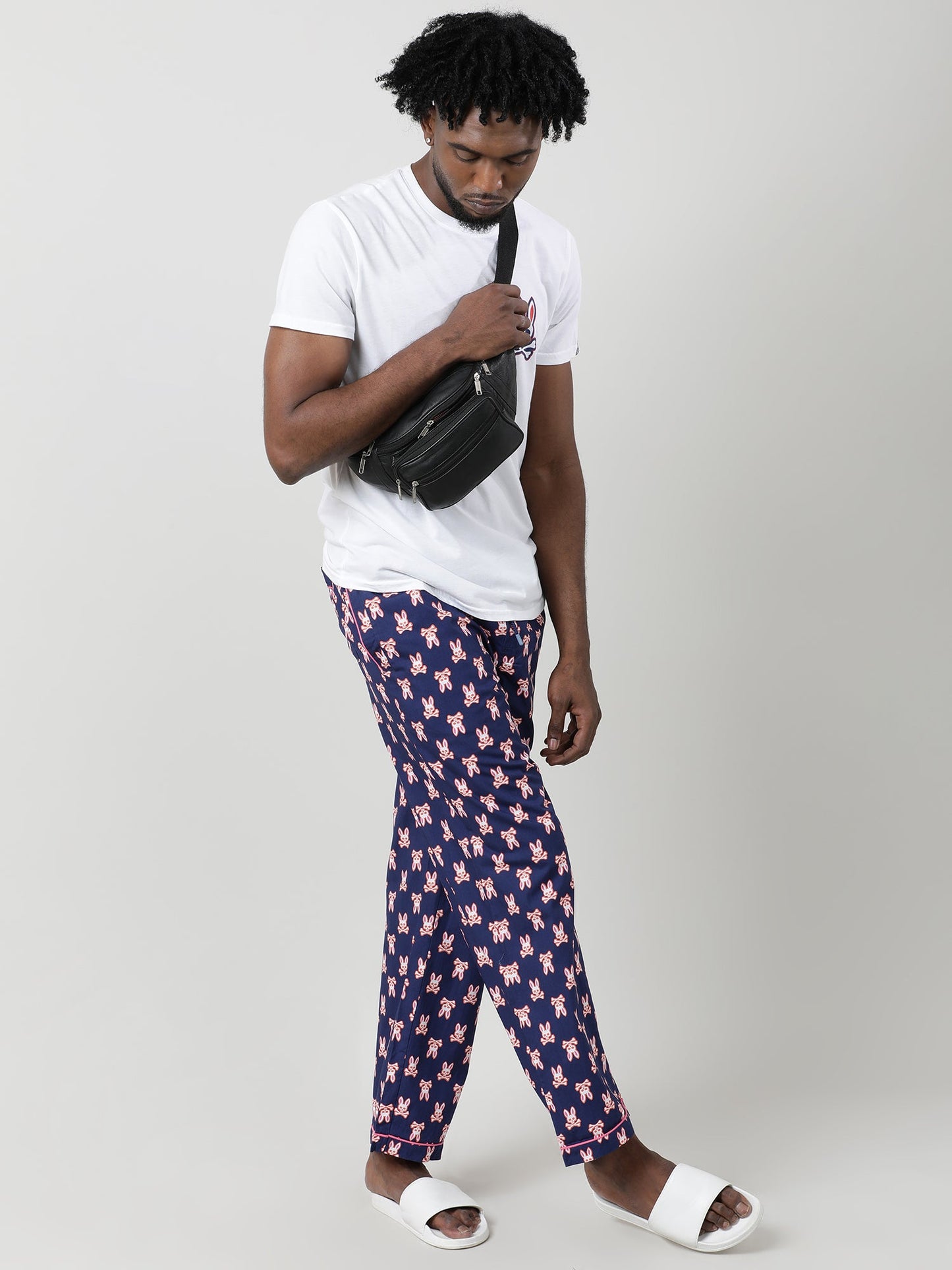Navy Blue Cotton Lounge Pants