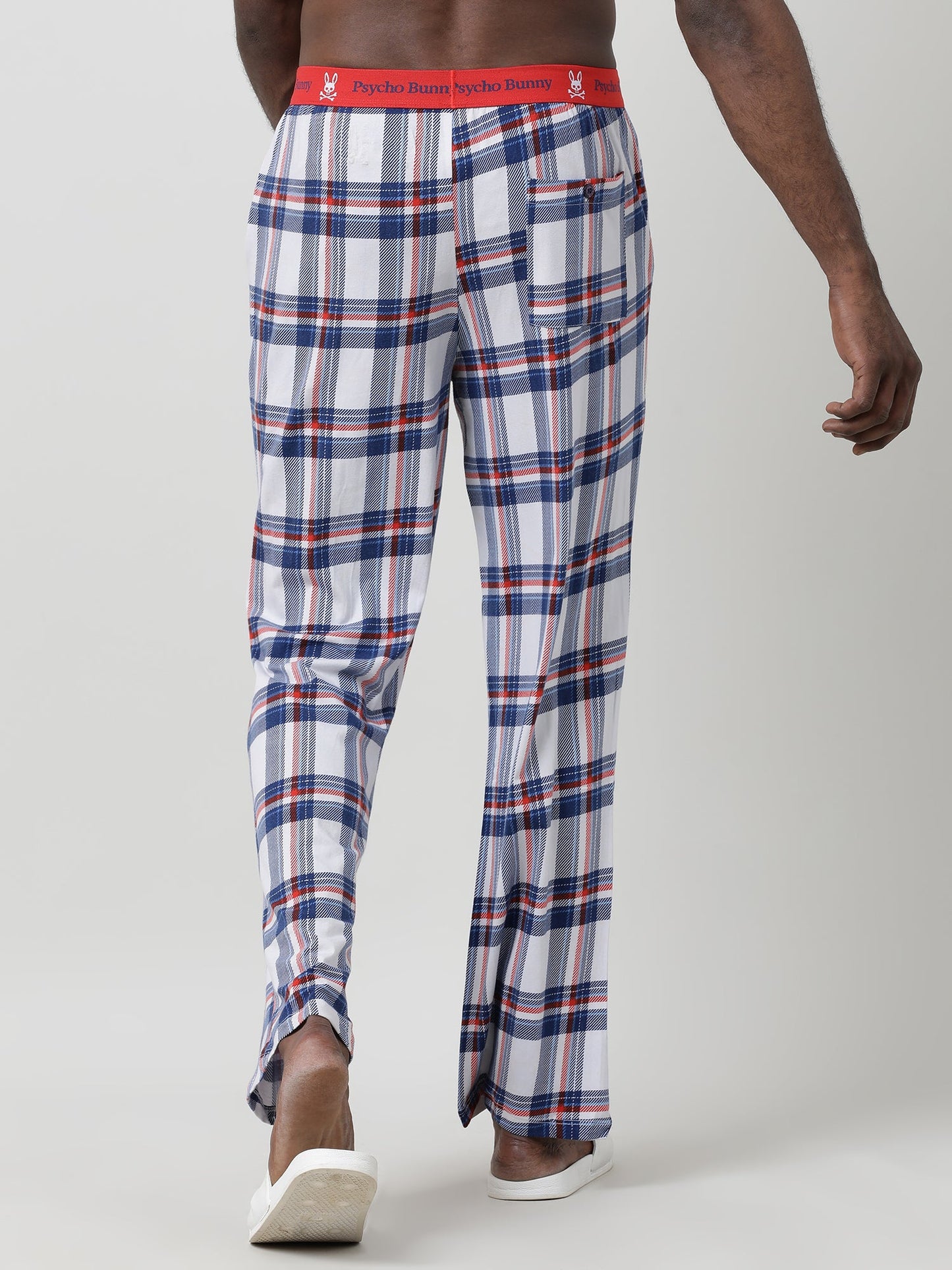 White Cotton Checked Lounge Pants