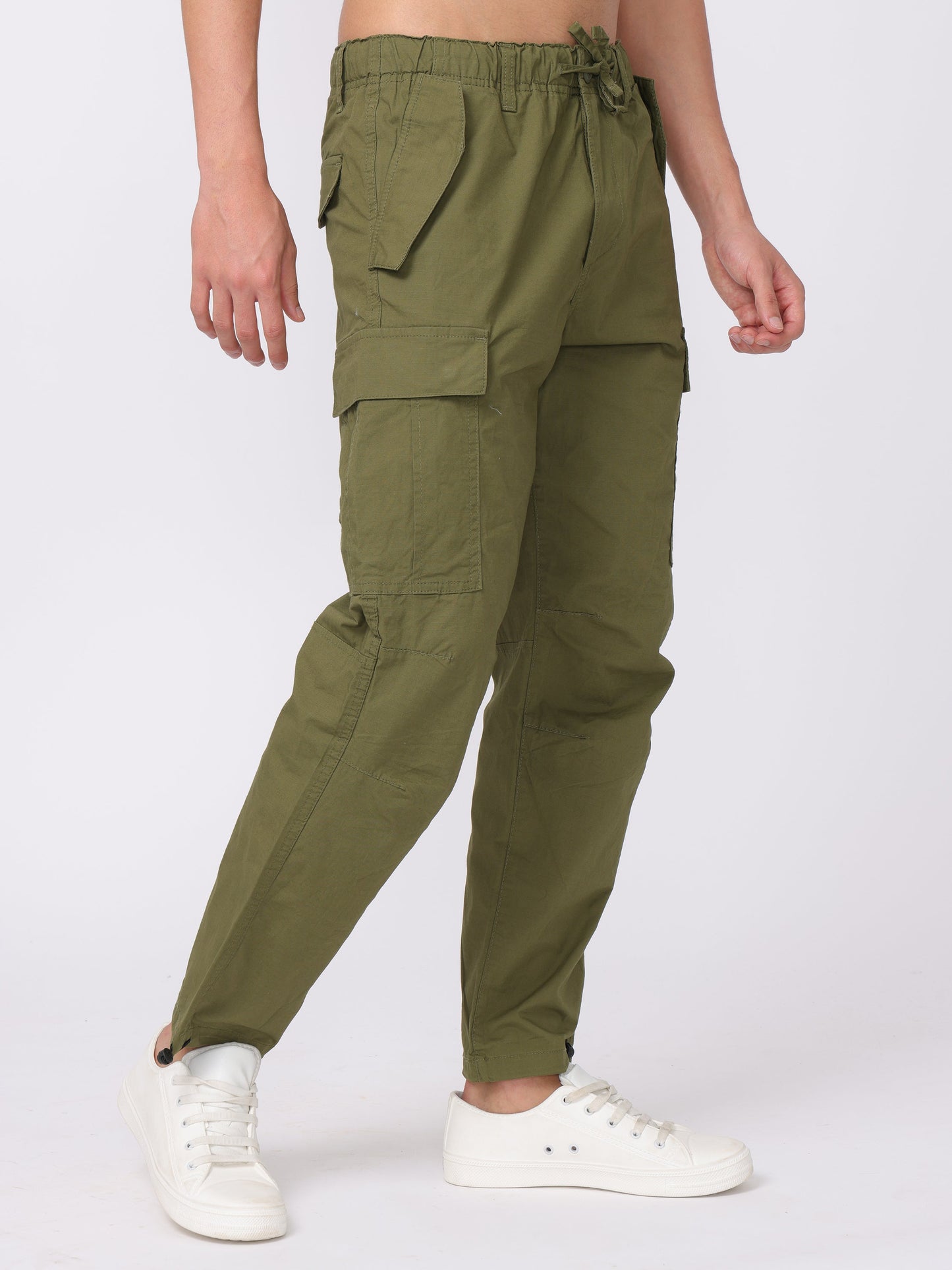 Men Green Regular Fit Cargo Pants