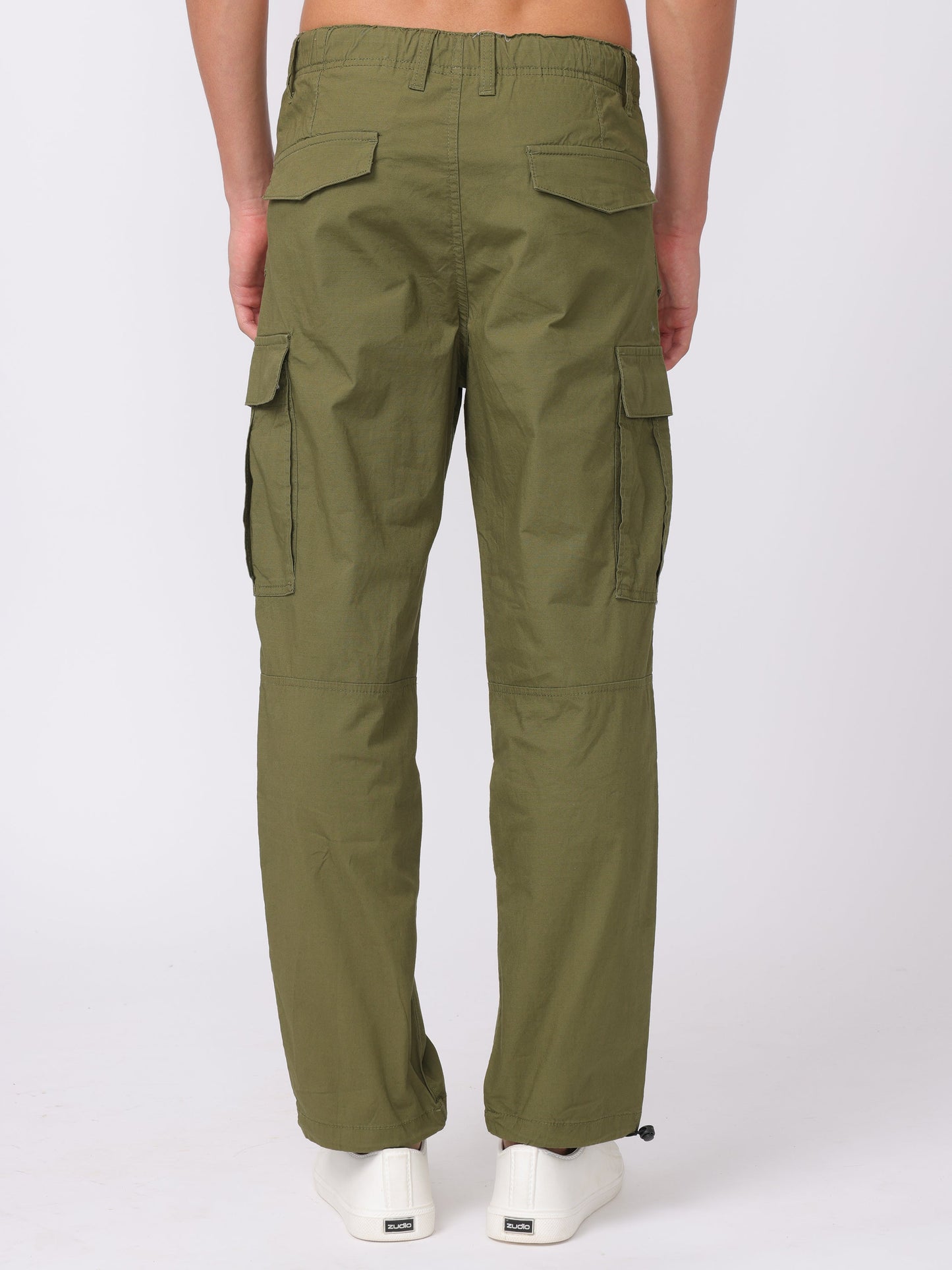Men Green Regular Fit Cargo Pants
