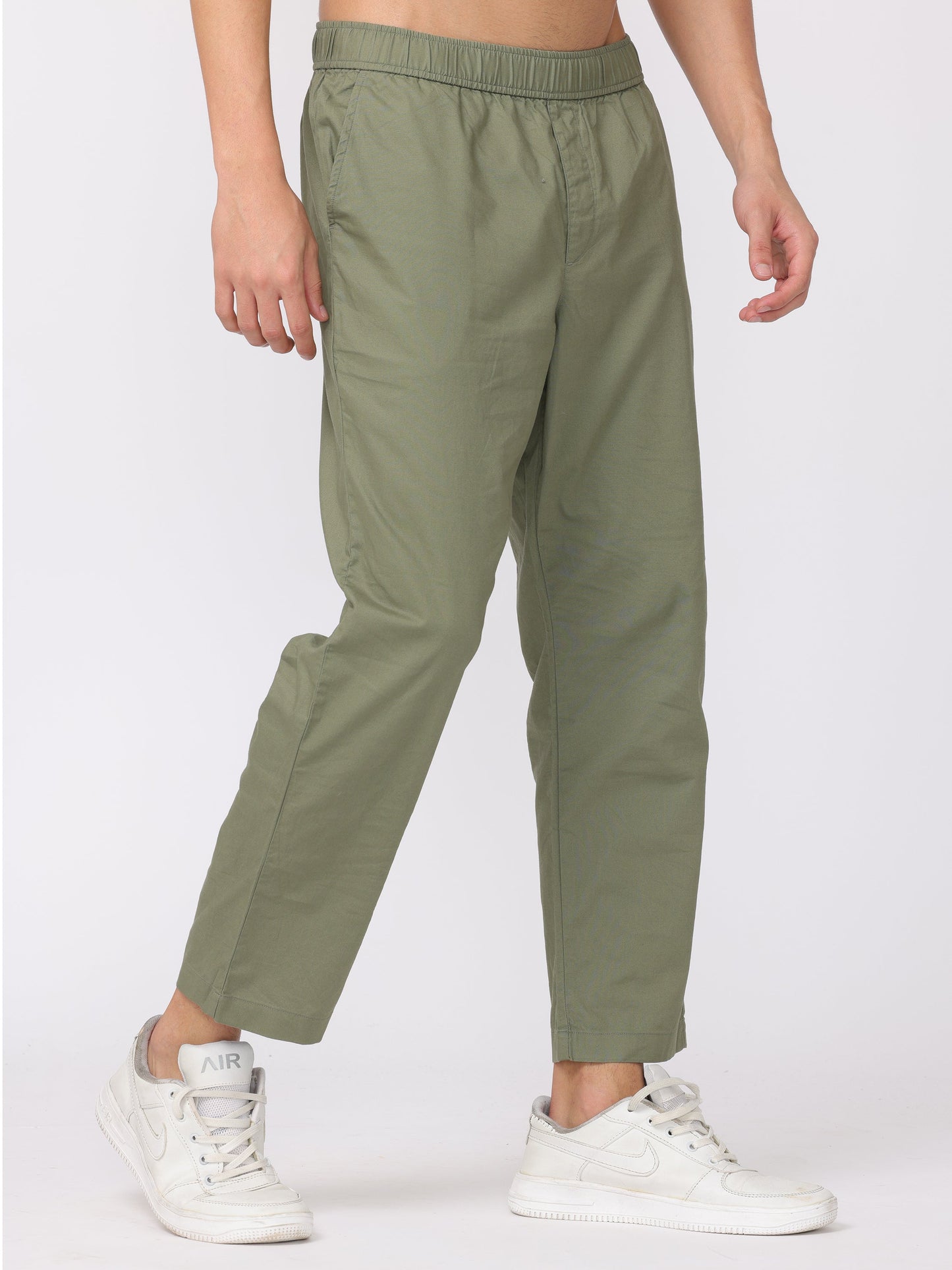 Men Olive Regular Fit Pants