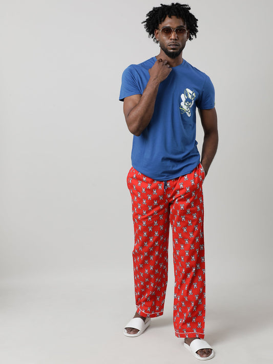 Orange Cotton Louge Pants