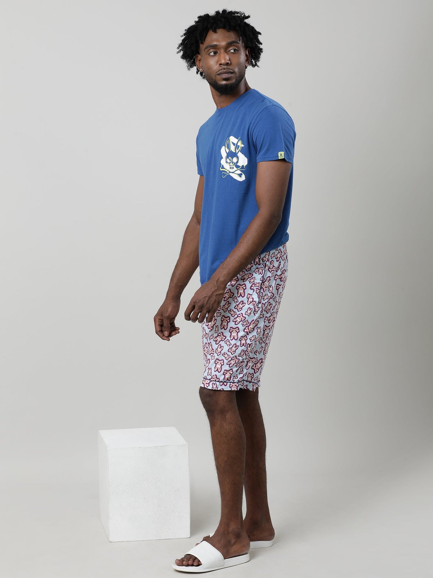 Printed Comfort Fit Cotton Knee Length Shorts