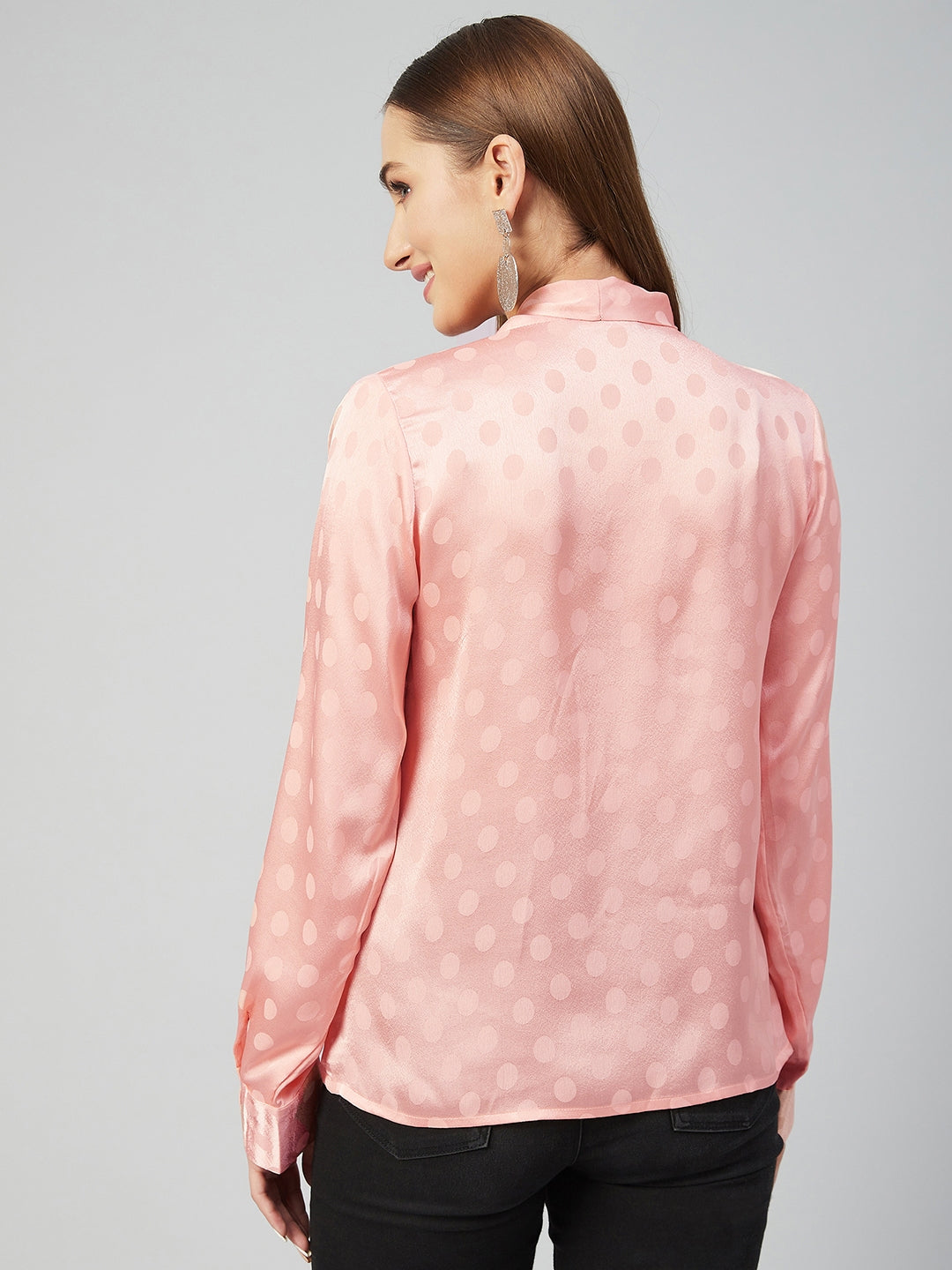 Women Peach  Tie-Up Regular Top