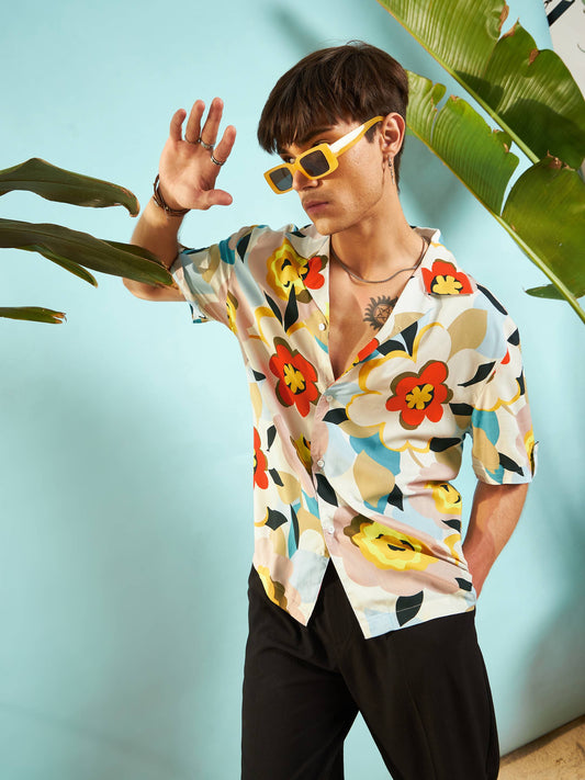 Men Floral Relax Fit Shirt