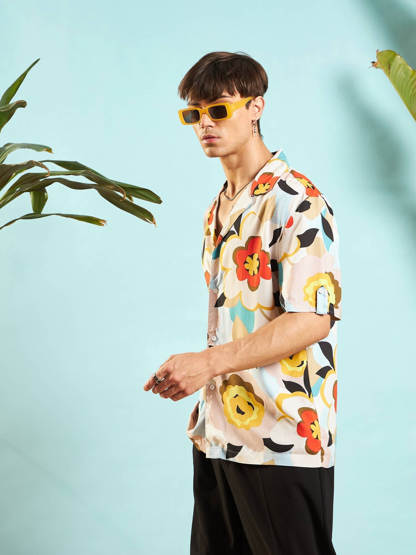 Men Floral Relax Fit Shirt